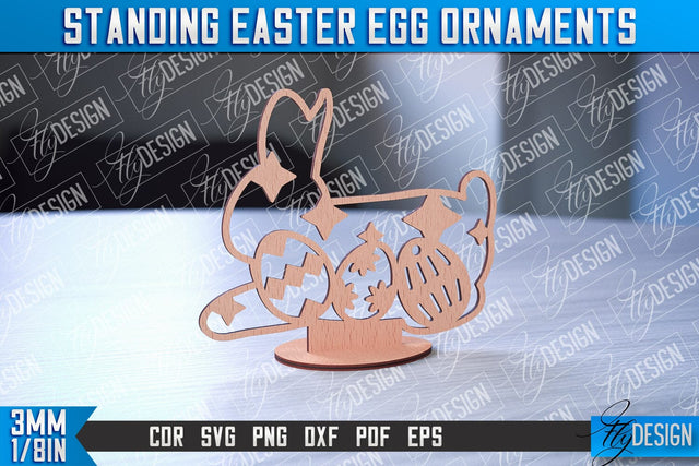 Standing Easter Egg Ornaments | Decorative Standing Easter Egg | CNC File SVG Fly Design 