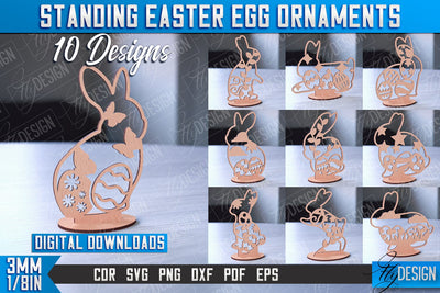 Standing Easter Egg Ornaments | Decorative Standing Easter Egg | CNC File SVG Fly Design 