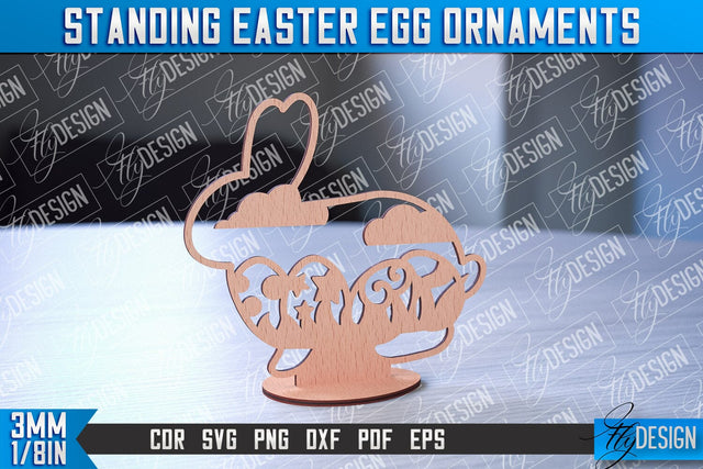 Standing Easter Egg Ornaments | Decorative Standing Easter Egg | CNC File SVG Fly Design 