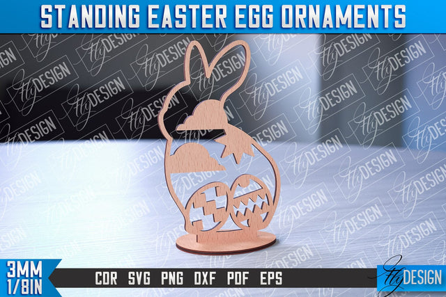 Standing Easter Egg Ornaments | Decorative Standing Easter Egg | CNC File SVG Fly Design 