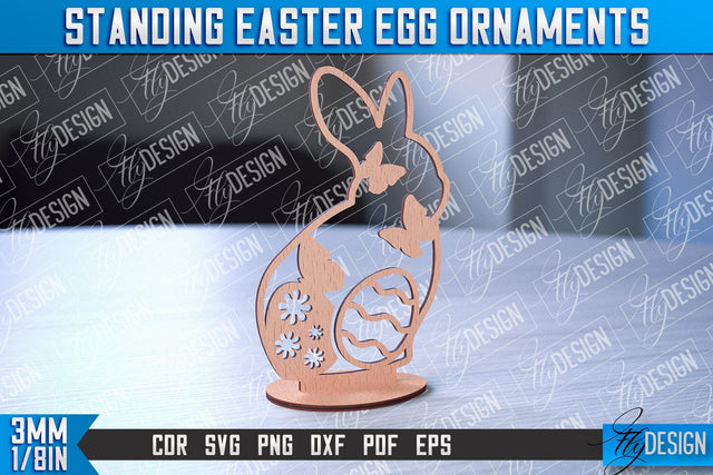 Standing Easter Egg Ornaments | Decorative Standing Easter Egg | CNC File SVG Fly Design 