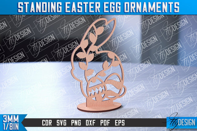 Standing Easter Egg Ornaments | Decorative Standing Easter Egg | CNC File SVG Fly Design 