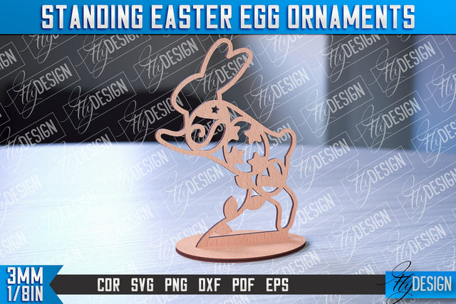 Standing Easter Egg Ornaments | Decorative Standing Easter Egg | CNC File SVG Fly Design 