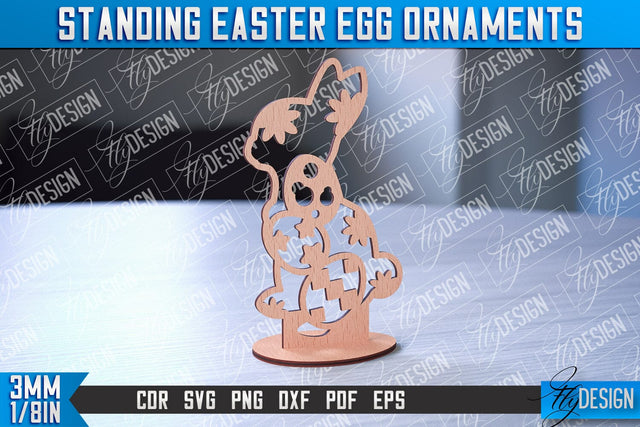 Standing Easter Egg Ornaments | Decorative Standing Easter Egg | CNC File SVG Fly Design 