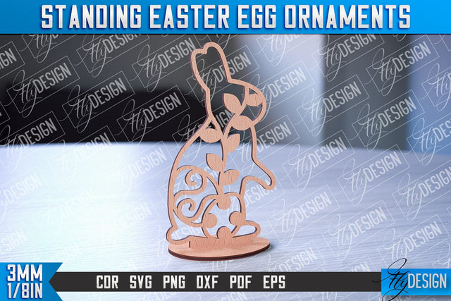 Standing Easter Egg Ornaments | Decorative Standing Easter Egg | CNC File SVG Fly Design 
