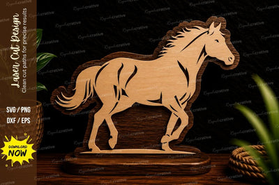 Standing Horse Silhouette Laser Cut Svg Design SVG Regulrcrative 