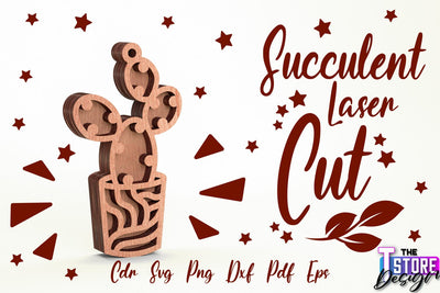 Standing Potted Succulent | Decorative Succulent | Laser Cut Design | CNC File SVG The T Store Design 