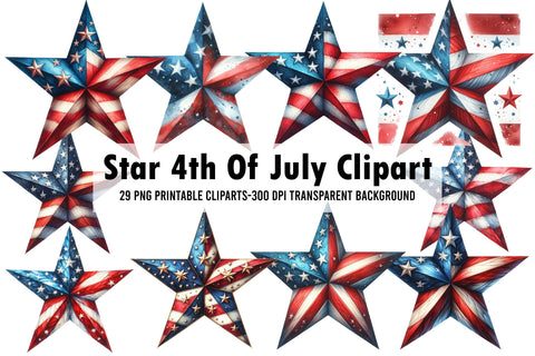 Star 4th Of July Clipart Sublimation Rupkotha 