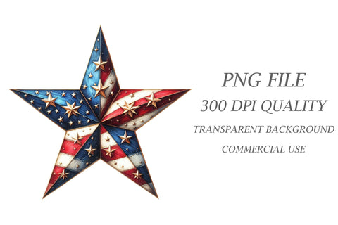 Star 4th Of July Clipart Sublimation Rupkotha 