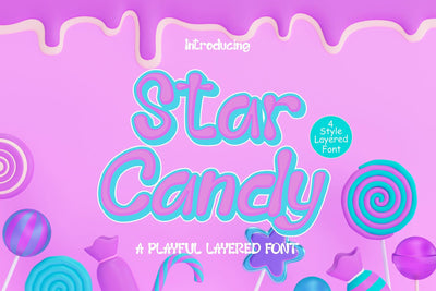 Star Candy - 3d Cute Thinny Display Font Font Mozzatype 