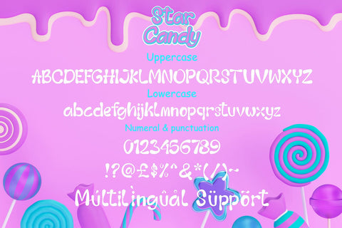 Star Candy - 3d Cute Thinny Display Font Font Mozzatype 