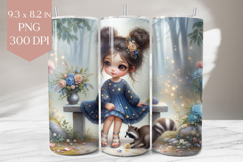 Star Dress Girl & Raccoon Wrap Sublimation BijouBay 