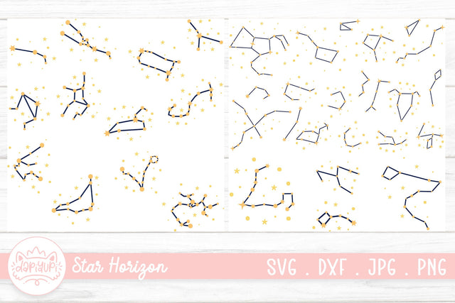 Star Horizon And Constellation Clipart Bundle | Zodiac SVG SVG dapiyupi store 