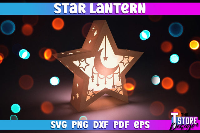 Star Lantern SVG | Paper Cut SVG | Night Light Design SVG The T Store Design 