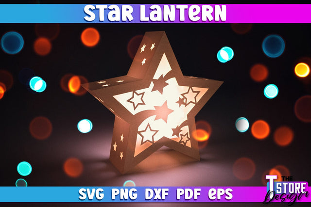 Star Lantern SVG | Paper Cut SVG | Night Light Design SVG The T Store Design 
