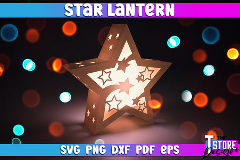 Star Lantern SVG | Paper Cut SVG | Night Light Design SVG The T Store Design 