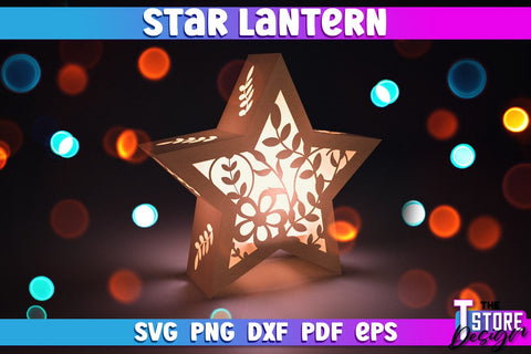 Star Lantern SVG | Paper Cut SVG | Night Light Design SVG The T Store Design 