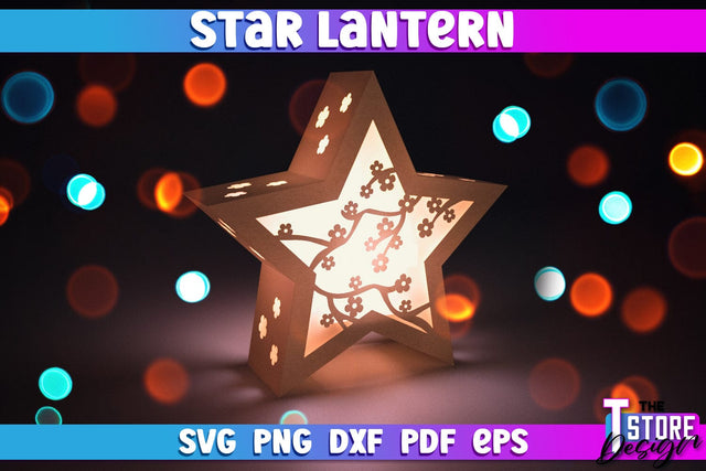 Star Lantern SVG | Paper Cut SVG | Night Light Design SVG The T Store Design 