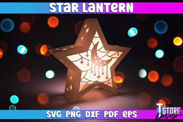 Star Lantern SVG | Paper Cut SVG | Night Light Design SVG The T Store Design 