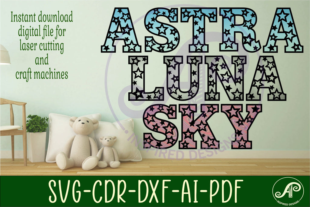 Star letters alphabet set x 41 - So Fontsy