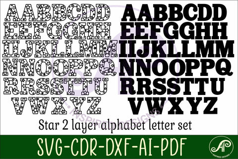 Star letters alphabet set x 41 SVG APInspireddesigns 