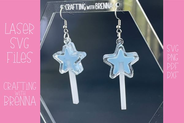 Star Lollipop Earring Laser SVG Files SVG Crafting With Brenna 
