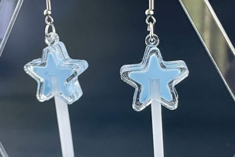 Star Lollipop Earring Laser SVG Files SVG Crafting With Brenna 