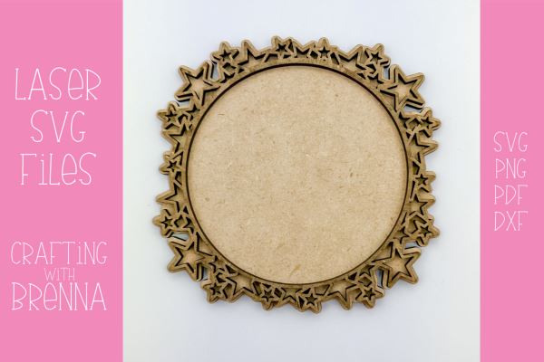 Star Monogram Layered Nursery Sign Laser SVG File SVG Crafting With Brenna 