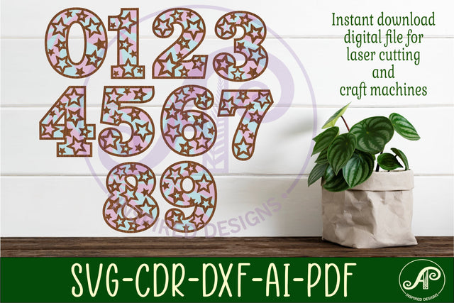 Star number two layer wall sign SVG cut files SVG APInspireddesigns 