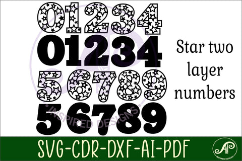 Star number two layer wall sign SVG cut files SVG APInspireddesigns 