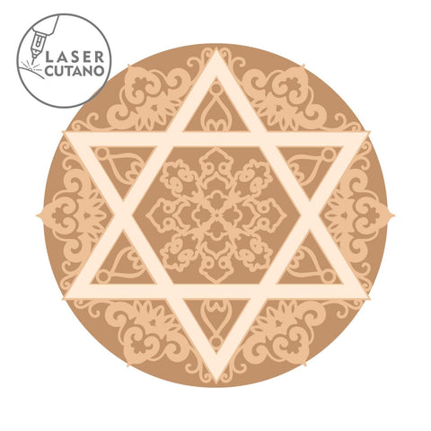 Star of David Multilayer Wall Art Decoration, Laser Cut Template SVG LaserCutano 
