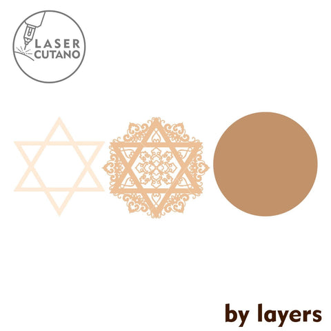 Star of David Multilayer Wall Art Decoration, Laser Cut Template SVG LaserCutano 