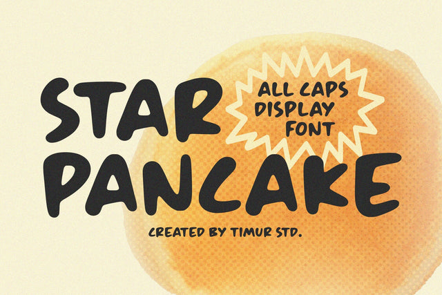 Star Pancake - All Caps Display Font Font Timur type 