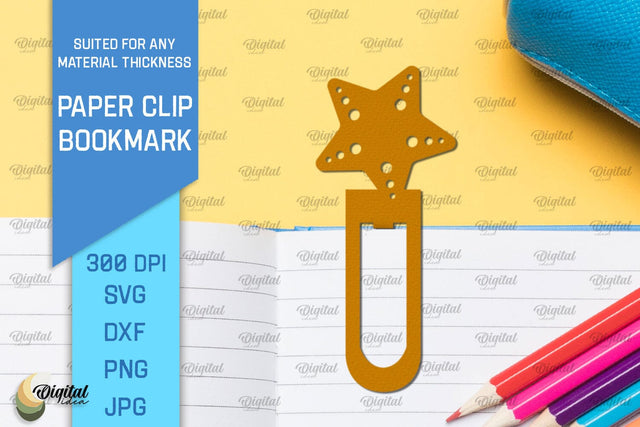 Star Paper Clip Bookmark. Bookmark Clip Template SVG 3D Paper Evgenyia Guschina 