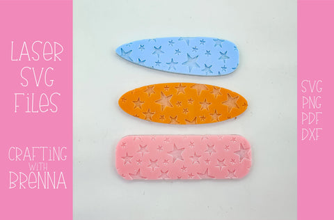 Star Pattern Hair Clips Laser SVG File SVG Crafting With Brenna 