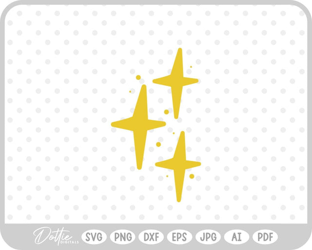Star Shapes Sparkles Cluster SVG DottieDigitals 