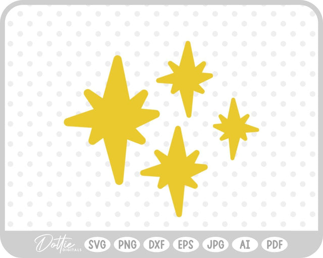 Star Shapes Sparkles Cluster SVG DottieDigitals 