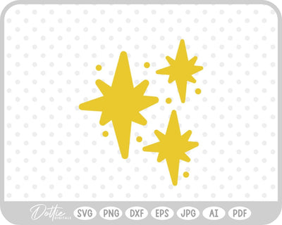 Star Shapes Sparkles Cluster SVG DottieDigitals 