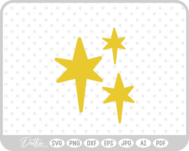 Star Shapes Sparkles Cluster SVG DottieDigitals 