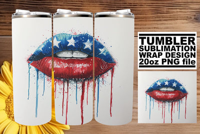 Star-Spangled Kiss: Patriotic Lip Art Sublimation afrosvg 
