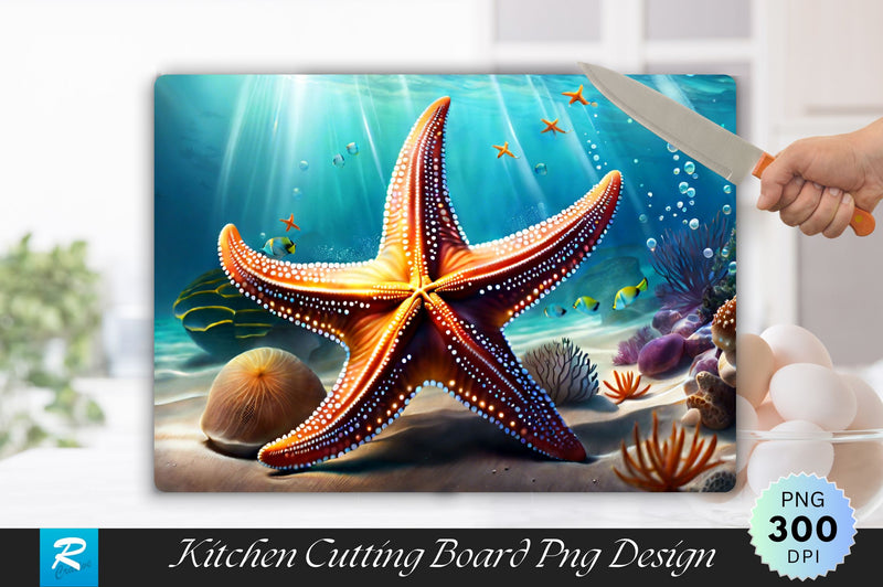 Starfish Background Cutting Board Sublimation Regulrcrative 