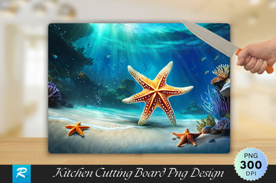 Starfish Background Cutting Board Sublimation Regulrcrative 