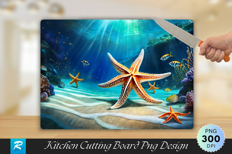 Starfish Background Cutting Board Sublimation Regulrcrative 