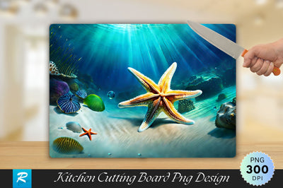 Starfish Background Cutting Board Sublimation Regulrcrative 