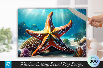 Starfish Background Cutting Board Sublimation Regulrcrative 