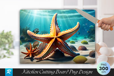 Starfish Background Cutting Board Sublimation Regulrcrative 