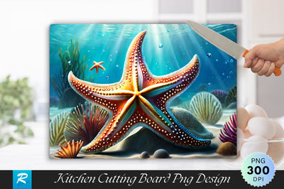 Starfish Background Cutting Board Sublimation Regulrcrative 