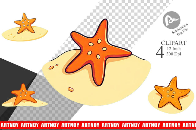 Starfish Clipart Sublimation artnoy 