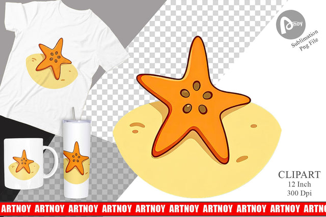 Starfish Clipart Sublimation artnoy 