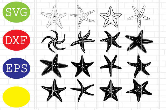 Starfish Cricut, Starfish Cut Files, Starfish Silhouette, Ocean animal Clipart Svg, Jpg, Eps, Dxf Files SVG DigitalSvgFiles 